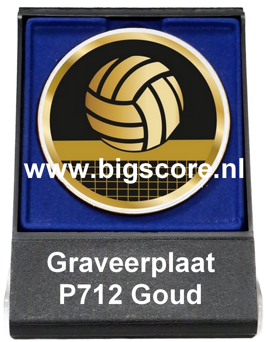 Volleybal Acryl in medailledoosje Blauw-Zwart G/Z/B